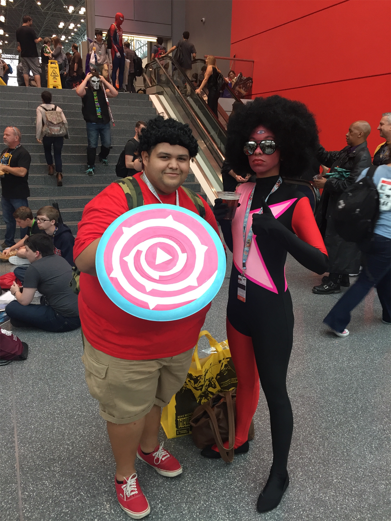 Steven and garnet from Steven Universe.